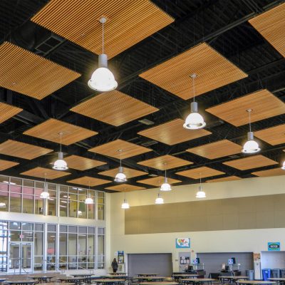 9Wood 1100 Cross Piece Grille at the Straub Middle School, Salem, OR. Soderstrom Architects.