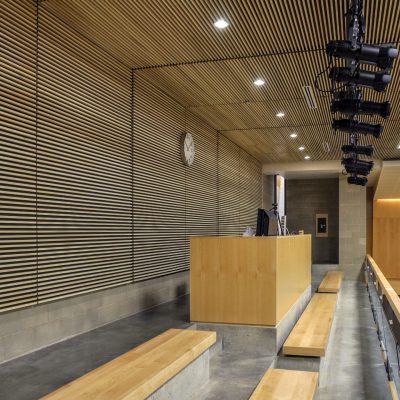 9Wood 1100 Cross Piece Grille at the Christ Worship Centre, Surrey, BC. Acton Ostry Architects.