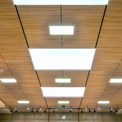 9Wood 1100 Cross Piece Grille at the Christ Worship Centre, Surrey, BC. Acton Ostry Architects.