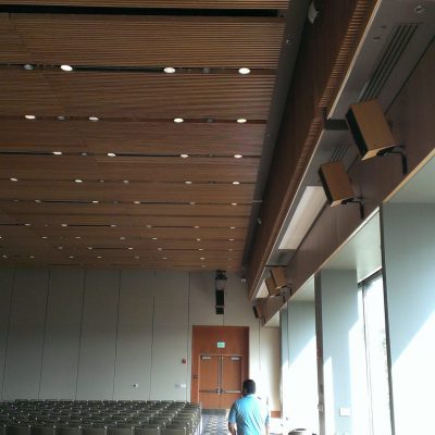 9Wood 1100 Cross Piece Grille at the UCLA Sproul Complex, Los Angeles, CA. Keiran Timberlake.