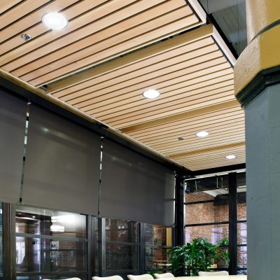 9Wood 1100 Cross Piece Grille at the University of Oregon - White Stag, Portland, OR. FFA Architecture + Interiors.