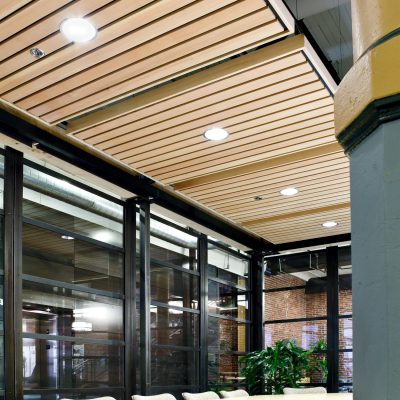 9Wood 1100 Cross Piece Grille at the University of Oregon - White Stag, Portland, OR. FFA Architecture + Interiors.