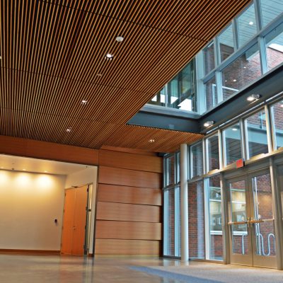 9Wood 1100 Cross Piece Grille at Reed College - Performing Arts, Portland, OR. Opsis Architecture.