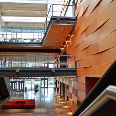 9Wood 1100 Cross Piece Grille at Reed College - Performing Arts, Portland, OR. Opsis Architecture.