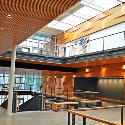 9Wood 1100 Cross Piece Grille at Reed College - Performing Arts, Portland, OR. Opsis Architecture.