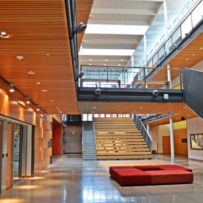 9Wood 1100 Cross Piece Grille at Reed College - Performing Arts, Portland, OR. Opsis Architecture.