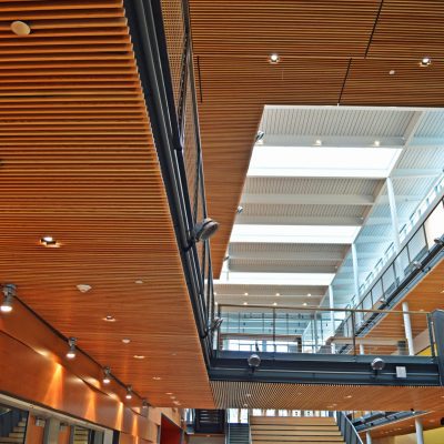 9Wood 1100 Cross Piece Grille at Reed College - Performing Arts, Portland, OR. Opsis Architecture.