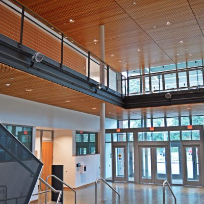 9Wood 1100 Cross Piece Grille at Reed College - Performing Arts, Portland, OR. Opsis Architecture.