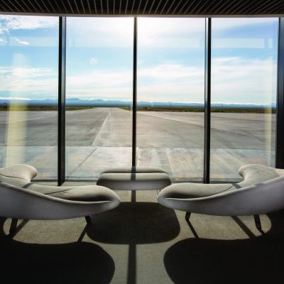 9Wood 1100 Cross Piece Grille at the Virgin Galactic Gateway to Space, Truth or Consequences, NM. Foster + Partners.