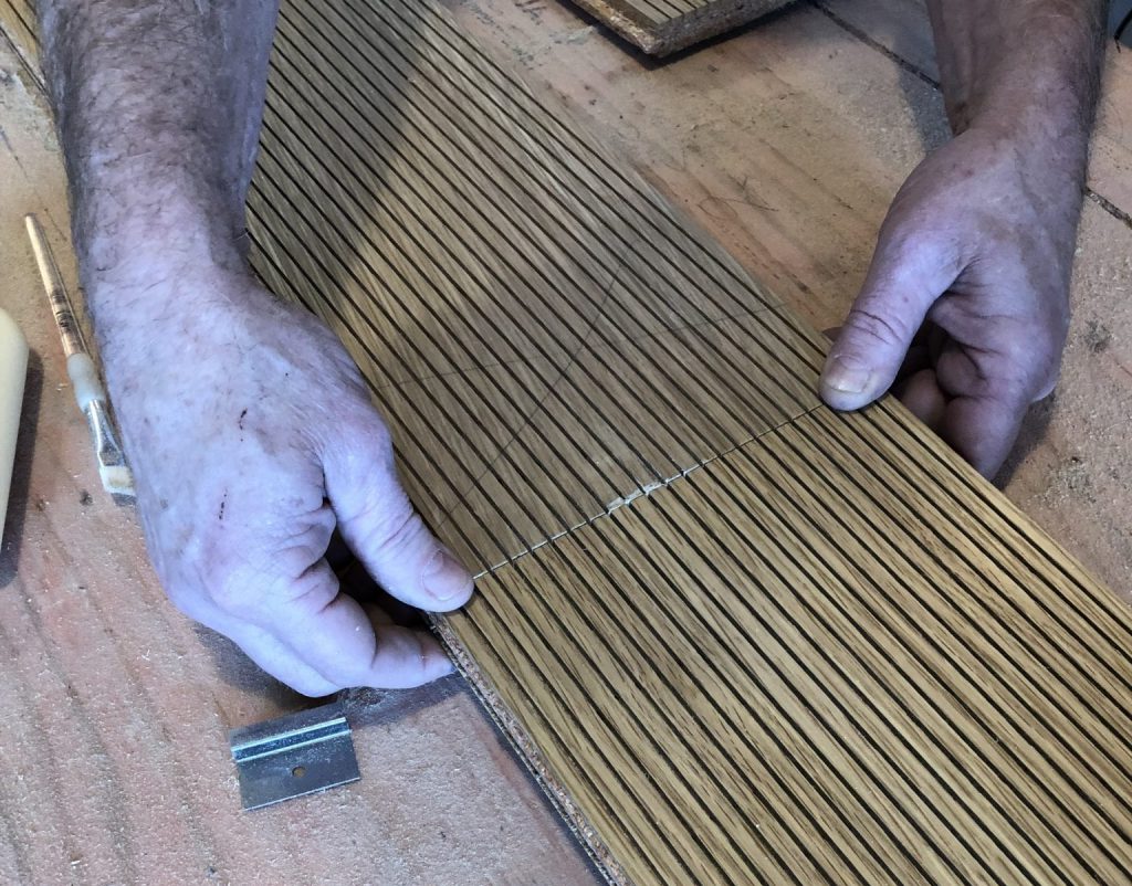align the ends of your acoustic plank to see the joint