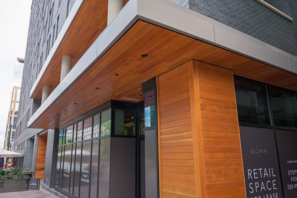 Union Station Apartments - Denver, CO. Similar to shiplap with its grooves, tongue and groove wood paneling boards connect together differently. 