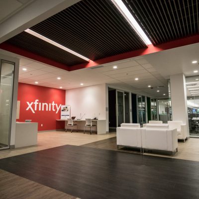 9Wood 1400 Dowel/Cross Piece Grille at the Comcast Store, Fort Collins, Colorado. Acquilano Leslie.