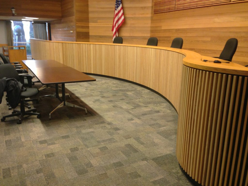 court room wood wall application