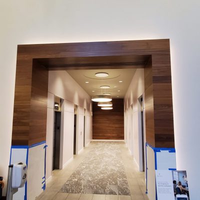 9Wood 2700 Kerf Reveal Linear at Moda Tower, Portland, Oregon. Ankrom Moisan Architects.