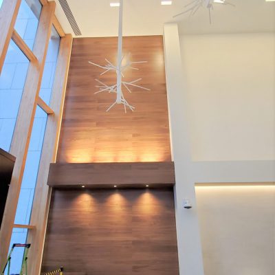 9Wood 2700 Kerf Reveal Linear at Moda Tower, Portland, Oregon. Ankrom Moisan Architects.