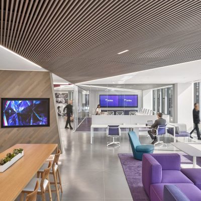 9Wood 1100 Cross Piece Grille at Leidos Headquarters, Reston, Virginia. Gensler Architects.