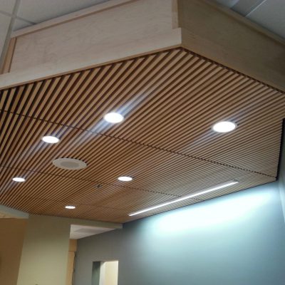 9Wood 1300 Lay-In Grille at Central Peninsula Hospital Oncology, Soldotna, Alaska. Soderstrom Architects.