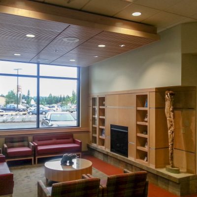 9Wood 1300 Lay-In Grille at Central Peninsula Hospital Oncology, Soldotna, Alaska. Soderstrom Architects.