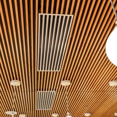 9Wood 1100 Cross Piece Grille at University of Washington Lander Hall, Seattle, Washington. Mithun Architects.