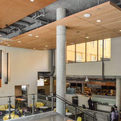 9Wood 1100 Cross Piece Grille at University of Washington Lander Hall, Seattle, Washington. Mithun Architects.