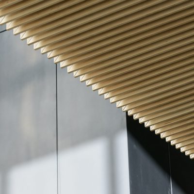 9Wood 1100 Cross Piece Grille at Telus Sky Tower, Calgary, Alberta. Bjarke Ingles Group.