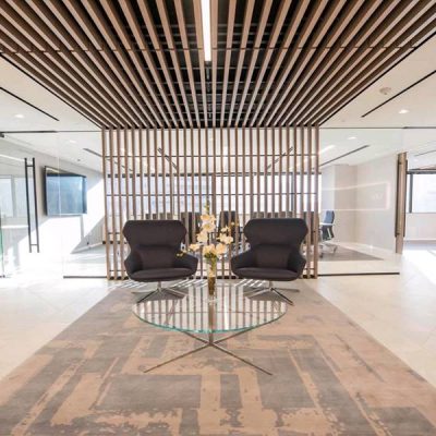 9Wood 1100 Cross Piece Grille at MV Financial, Bethesda, Maryland. HKS Architects.