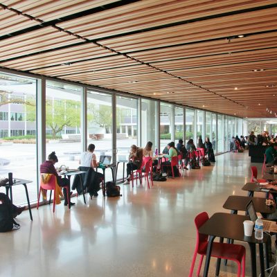 9Wood 9100-A Hybrid Panels at UBC Buchanan Café, Vancouver, British Columbia. Perkins + Will.