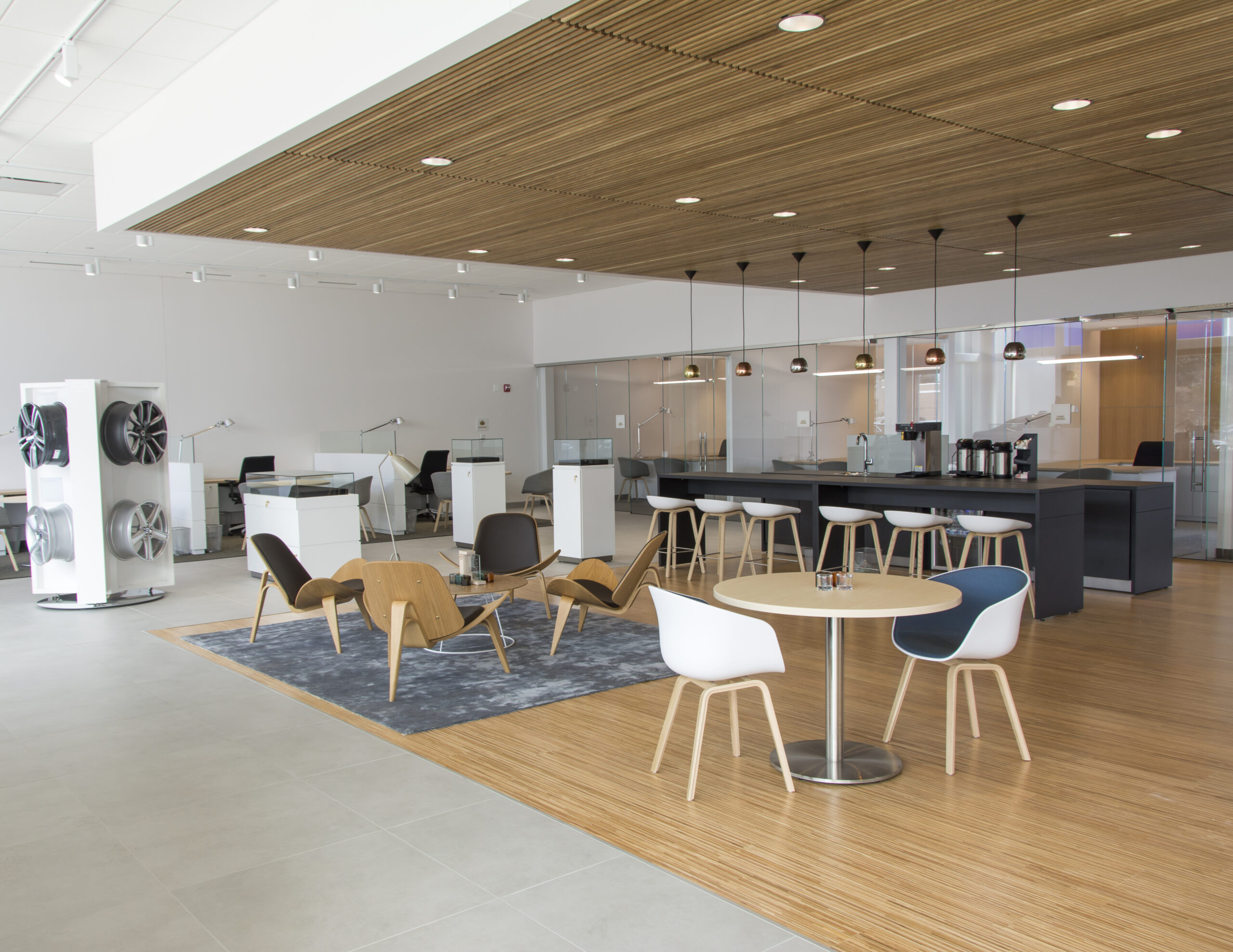 Suspended wood ceilings are what 9Wood does. Sometimes called drop ceilings.