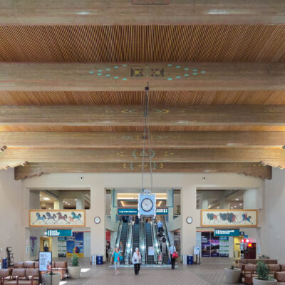 wood ceiling at albuquerque international sunport by 9wood