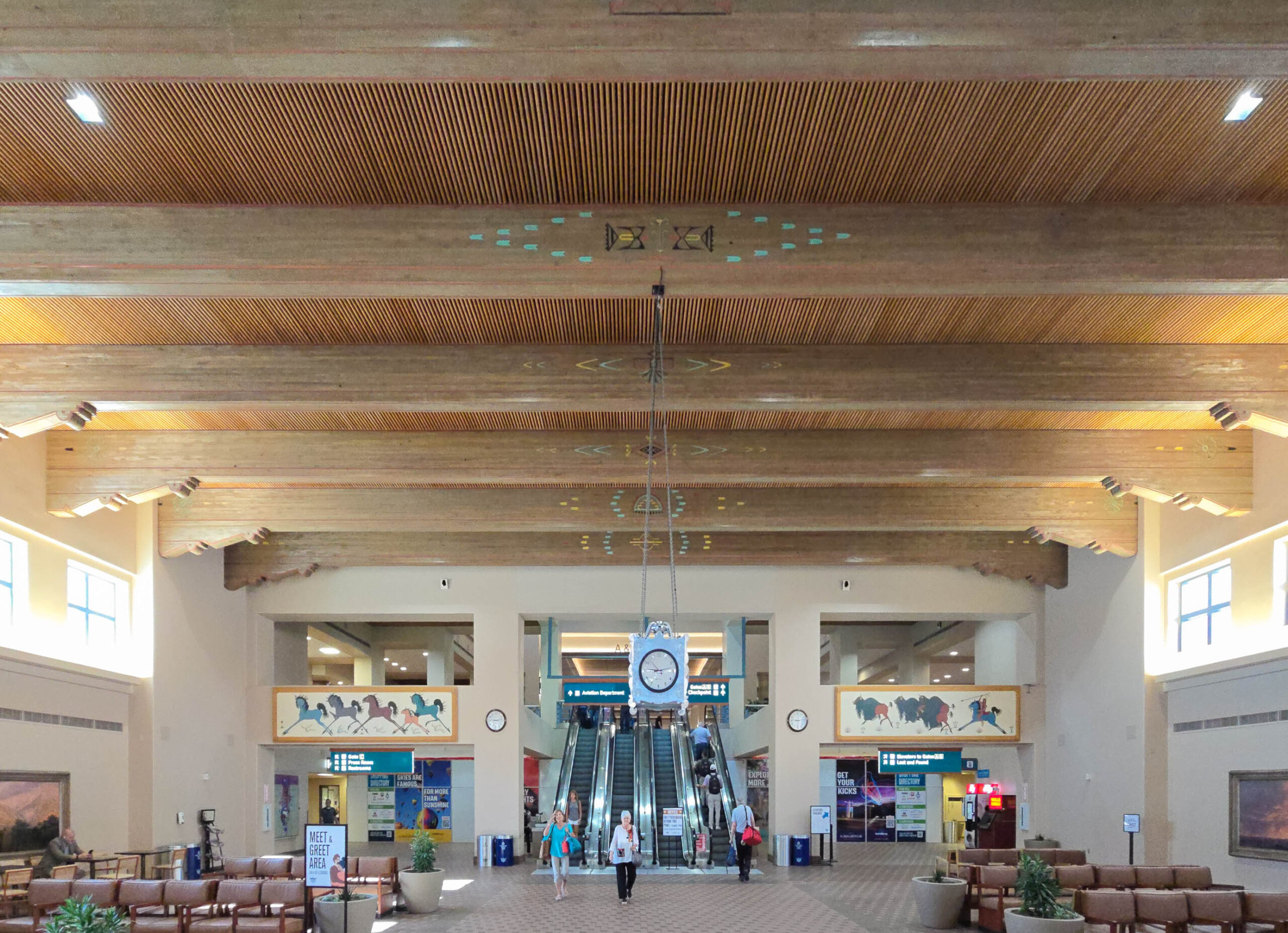 wood ceiling at albuquerque international sunport by 9wood
