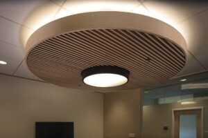 http://The%209Wood%200200%20Curved%20Trim%20in%20White%20Maple%20Veneer%20frames%20an%201100%20Cross%20Piece%20Grille%20ceiling%20cloud.